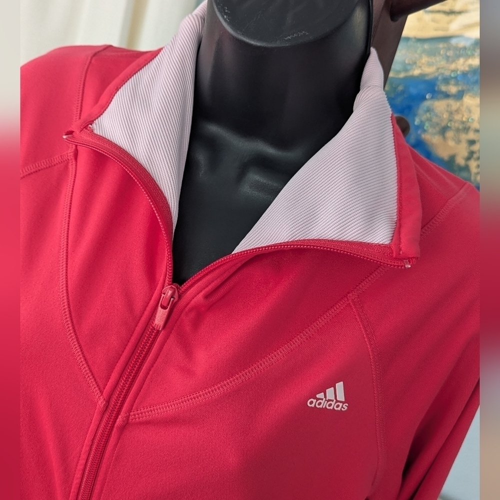 Adidas Climalite Full Zip Jacket Hot Pink Woman's  Size M - Picture 10 of 15
